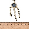 Boho Brass Resin Layered Tassel Evil Eye Pendant Necklaces NJEW-L014-02G-5