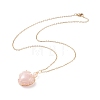 Copper Wire Wrapped Natural Rose Quartz Heart Pendant Necklaces NJEW-JN03971-01-4