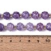 Ombre Effect Dyed Transparent Crackle Glass Beads Strands GLAA-Q111-10MM-03-5