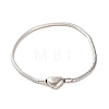 304 Stainless Steel Round Snake Chain Bracelets with Clasps BJEW-F472-01P-04-1