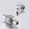 304 Stainless Steel Magnetic Clasps with Glue-in Ends STAS-F132-16P-3mm-2