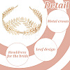 GOMAKERER 2Pcs 2 Colors Crown & Leaf Alloy Hair Bands OHAR-GO0001-11-3