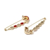 Real 18K Gold Plated Brass with Rhinestone Brooches JEWB-M040-01G-03-2