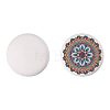 Flat Round White Cement Painting Rock DIY-WH0783-012-1