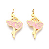 304 Stainless Steel Enamel Pendants STAS-N115-01B-G-1