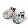 Rhinestone Abalone Shell/Paua Shell Pendants SSHEL-S257-2