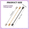 3Pcs 3 Colors Brass Kilt Pins AJEW-ME0002-88-2