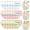 21Pcs 3 Colors Mirror Effect Acrylic Birthday Cupcake Insert Card Decoration AJEW-SP0001-67C-1