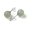 Natural Green Aventurine Stud Earrings X-G-B075-02P-02-2