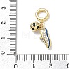 Brass Micro Pave Clear Cubic Zirconia European Dangle Charms CU-CBA765A-03G-3