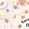 8Pcs 8 Styles Celestial Body Theme Enamel Pins JEWB-CJ0003-52-6
