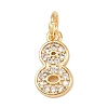 Brass Micro Pave Clear Cubic Zirconia Charms KK-G544-04G-08-1