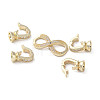 Rack Plating Brass with Clear Cubic Zirconia Fold Over Clasps KK-G489-02G-2