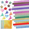 Globleland 3 Bags 3 Style Glitter Star Origami Papers DIY-GL0005-06-1