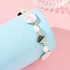 Natural Baroque Keshi Pearl Oval & Paua Shell & Freshwater Pearl Beaded Bracelets BJEW-JB14337-2