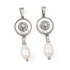Natural Cultured Freshwater Pearl Rice Tassel Pendants PALLOY-JF05741-02-1