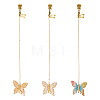3Pcs Butterfly Acrylic & Alloy Musical Note Guitar Charm Bookmark AJEW-TA00045-1