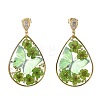 Transparent Epoxy Resin & 304 Stainless Steel & Brass Stud Dangle Earrings EJEW-JE07238-3