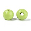 Spray Painted Round Natural Schima Wood Beads WOOD-A018-8mm-19-2