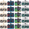 32Pcs 4 Colors Alloy Enamel Pendants ENAM-SC0008-20-1