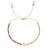 Glass Seed Beads Braided Bead Bracelets TY7987-11-1