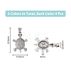8Pcs 2 Colors Brass Micro Pave Clear Cubic Zirconia Pendants KK-DC0003-85-2