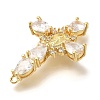 Rack Plating Brass Micro Pave Cubic Zirconia Links KK-P287-51G-02-2