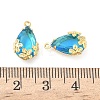 Brass Glass Charms KK-Z136-07G-02-3