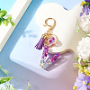 Alloy Resin Heart Keychains KEYC-TADJ0002-01G-V-4