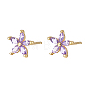 Cubic Zirconia Flower Stud Earrings FY1254-3-1