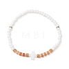 Natural Gemstone & Glass Seed Bead Stretch Bracelets BJEW-JB13306-3