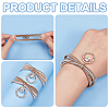 2Pcs Iron Stretch Chains Multi-strand Bracelets Set BJEW-BC0001-25-4