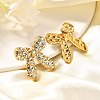 304 Stainless Steel Bowknot Stud Earrings EJEW-A123-02B-G-5