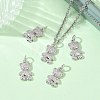 SHEGRACE Brass Micro Pave Clear Cubic Zirconia Pendants XGRQ3P254-633P-5