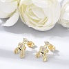 Brass Micro Pave Cubic Zirconia Stud Earrings KK-CBA5B62-06G-4