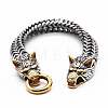 Wolf Viking 304 Stainless Steel Wheat Chain Bracelets for Men FS-WGC8E20-14-1
