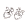 Bowknot 304 Stainless Steel Stud Earrings EJEW-A049-13P-2