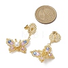 Glass Seed Beads Butterfly Stud Earrings EJEW-MZ00271-03-3