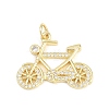 Brass Micro Pave Cubic Zirconia Pendants KK-F938-39G-03-1