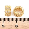 Flower Brass Clear Cubic Zirconia European Beads KK-B186-11M-4