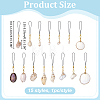 15Pcs 15 Styles Electroplated Natural Mixed Shell Mobile Straps HJEW-ME00097-2