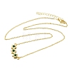 Brass Glass Triple Star Pendant Necklaces KK-CBAB173-03G-05-4