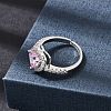 Brass Micro Pave Cubic Zirconia Cuff Open Rings CU-CBA5C10-04P-1
