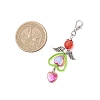 ABS Plastic Imitation Pearl & Transparent Acrylic Pendants Decorations HJEW-JM03603-04-3