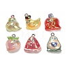 Electroplate Fruit Theme Opaque Resin Pendants RESI-B047-09-1
