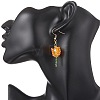 304 Stainless Steel Glass Flower Dangle Earrings EJEW-JE06722-5