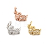 Sheep Brass Micro Pave Clear Cubic Zirconia Charms KK-G425-12-1