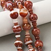 Natural Banded Agate 3-Hole Guru Beads Strands G-H064-E08-02B-5