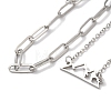 304 Stainless Steel Paperclip Chains & Cable Chain Bracelet Sets AJEW-U005-05E-P-3