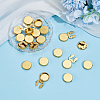 20Pcs Flat Round Brass Button Covers Settings BUTT-ME0001-48C-5